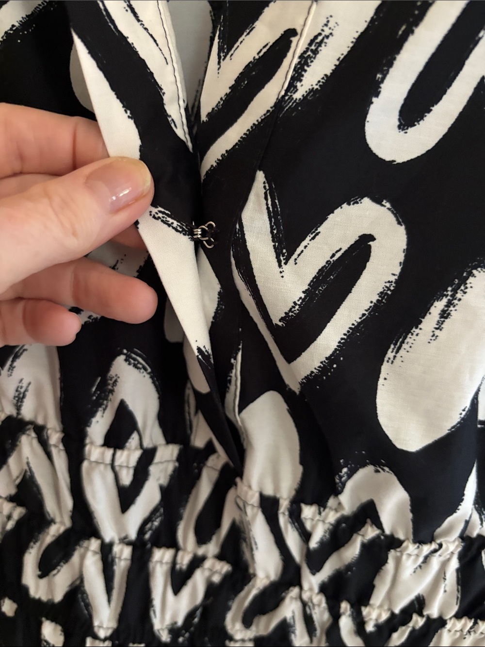 Anthropologie Black and White Heart Print Maxi Dress - Picture 5 of 9